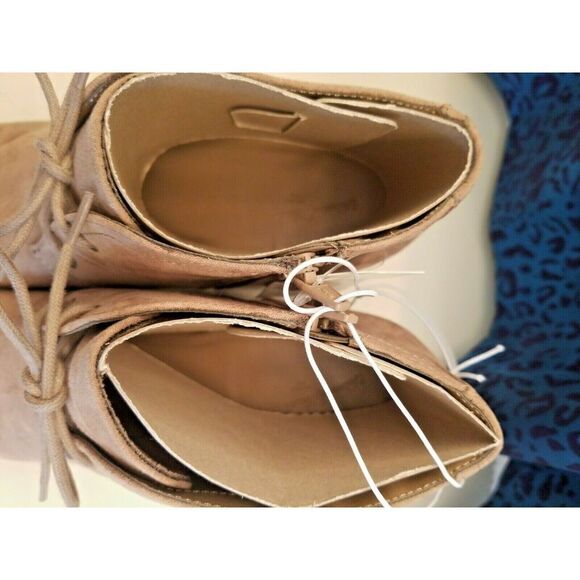 Women's Universal Thread 9 Suede Platform Wedge Ankle Bootie NEW Size 9 Tan - Picture 3 of 6